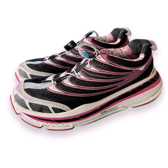 Hoka Shoes - Hoka One One Stinson Tarmac Running Shoes Low Top Sneakers Black Pink Size 8